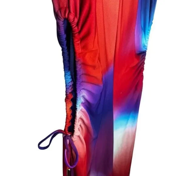 REBECCA VALLANCE Del Prado Cutout Printed Jersey Midi Dress Size 6